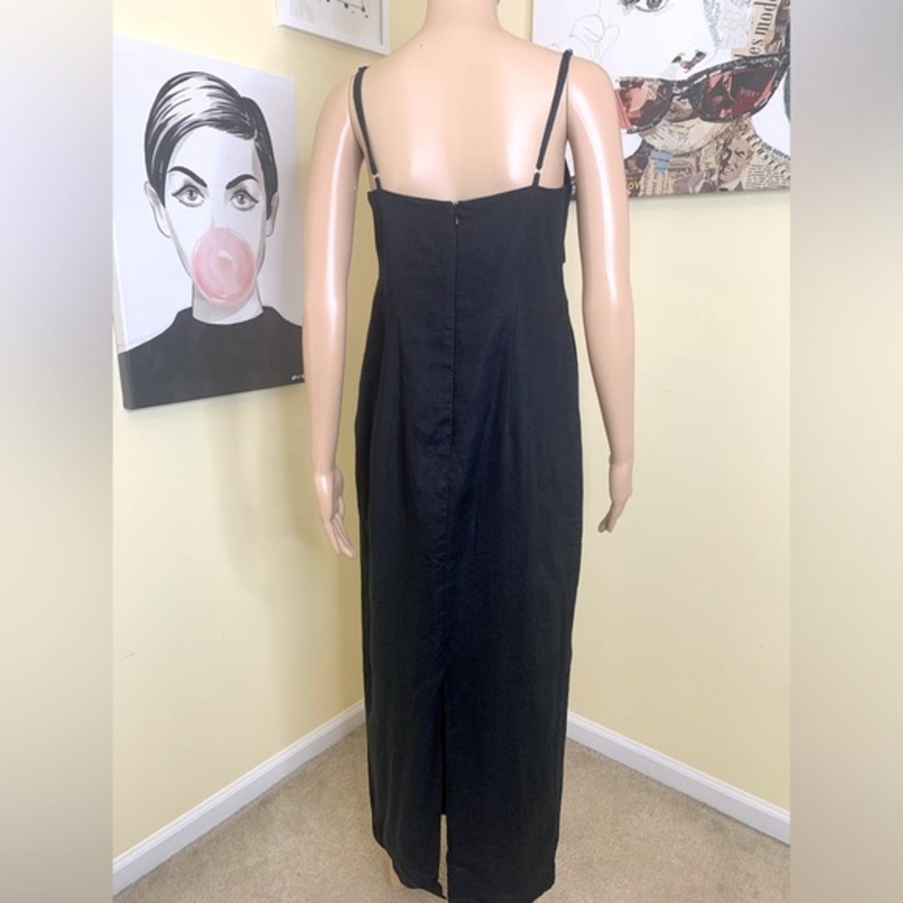 💫HP‼️💫 NWT Revolve RUMER 100% Linen “Bridget” Ring Maxi in Black, Size Large - Picture 12 of 17